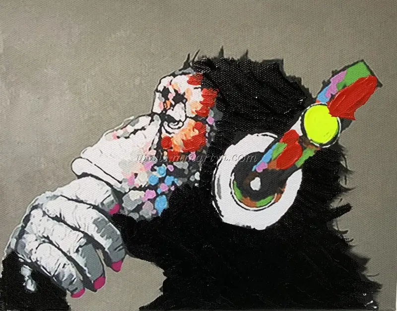 Banksy-esque monkey